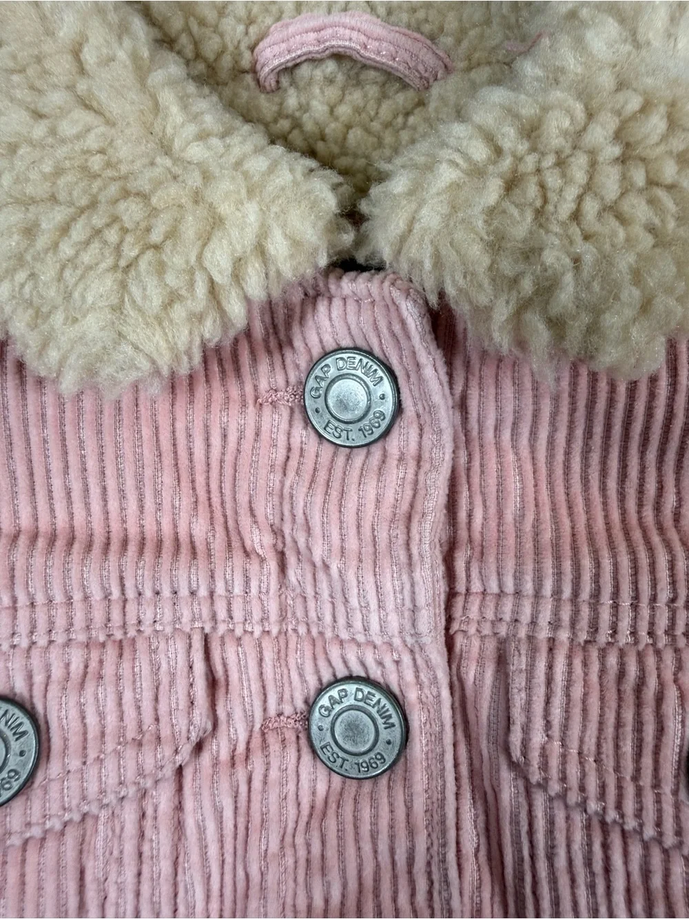 NWT BABY GAP Girls Sherpa Lined Corduroy Trucker Jacket 18-24m Western Cowgirl